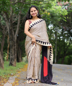 Ajrakh Modal Silk Saree