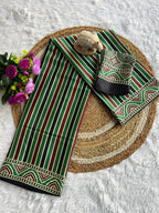 Green Line Ajrakh Primum Modal Silk Saree With Blouse