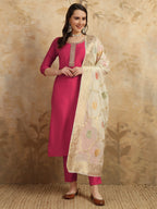 Beautiful Gajri Color Jacquard Kurtis Pant Set