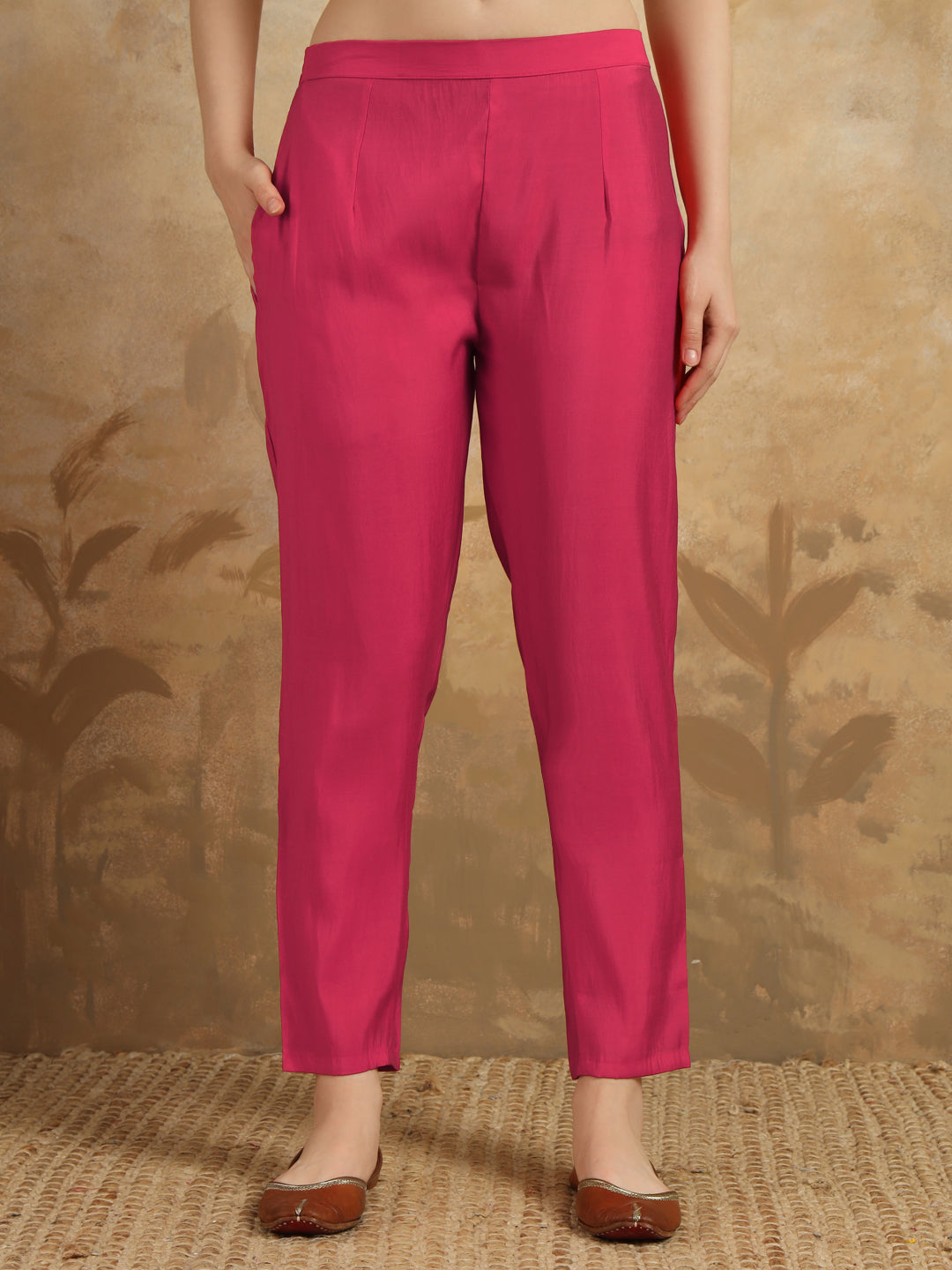 Beautiful Gajri Color Jacquard Kurtis Pant Set