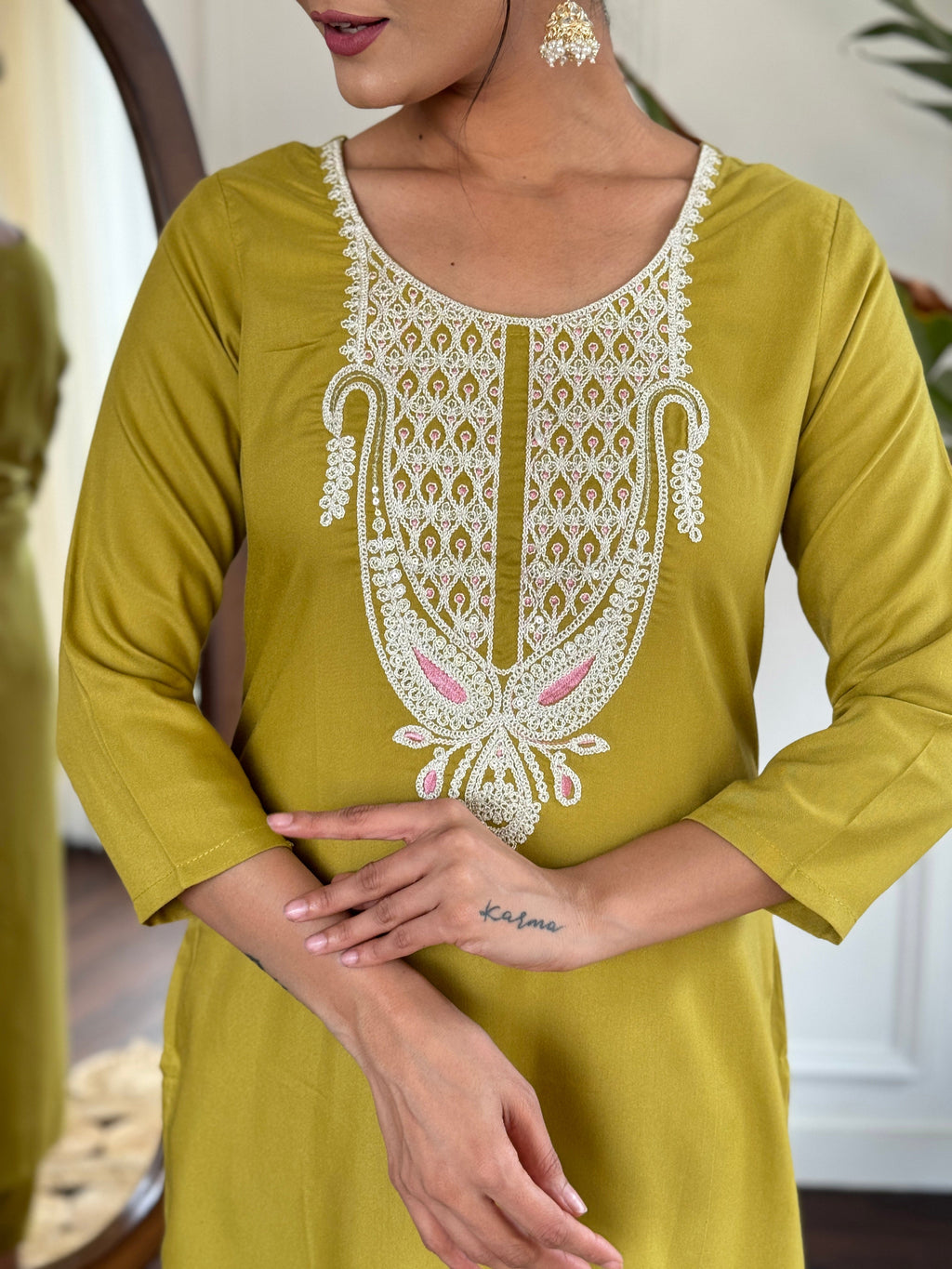 Beautiful Liril Petrol Color Viscose Slub Kurtis Pant Set