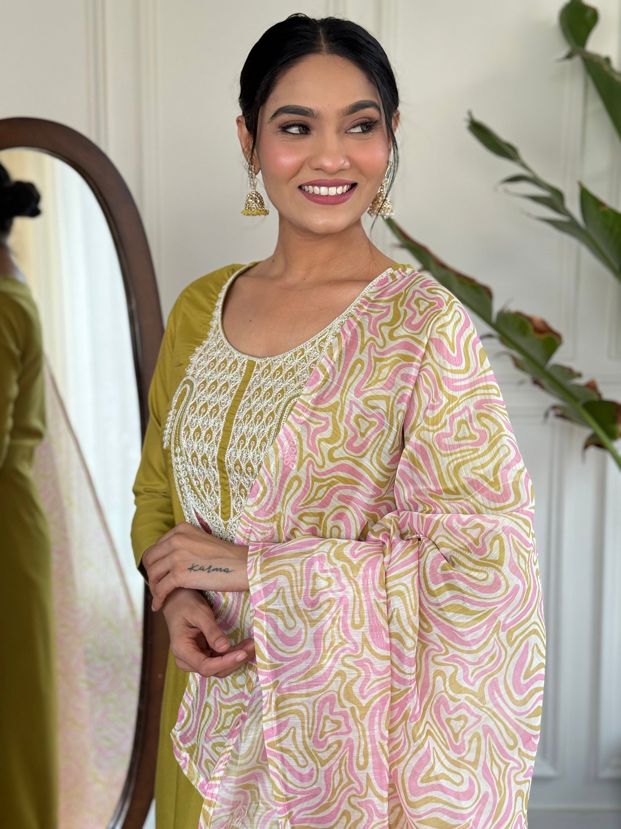 Beautiful Liril Petrol Color Viscose Slub Kurtis Pant Set