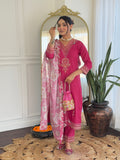 Beautiful Rani Color Viscose Rayon Fabric Kurtis Pant Set