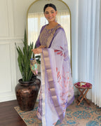 Beautiful Lavender Color Viscose Rayon Fabric Kurtis Pant Set