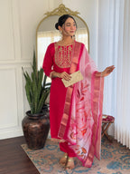 Beautiful Rani Color Viscose Rayon Fabric Kurtis Pant Set