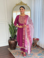 Beautiful Wine Color Viscose Rayon Fabric Kurtis Pant Set