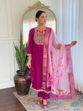 Beautiful Wine Color Viscose Rayon Fabric Kurtis Pant Set