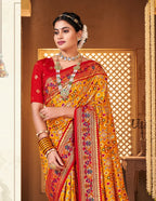 Mustard Soft Dola Silk Paithani Patola Saree SBS5