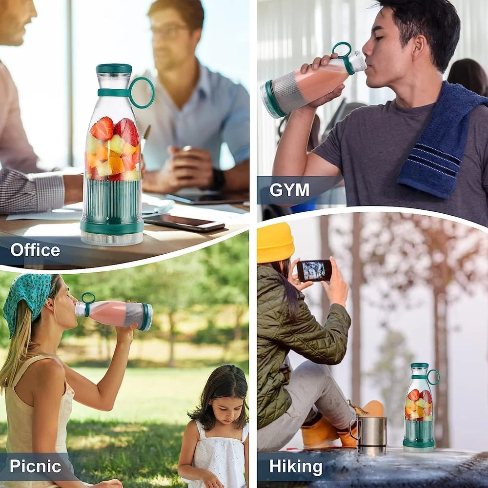 Portable Blender, USB Rechargeable Mini Juicer Blender, Electric Juicer Bottle Blender Grinder Mixer
