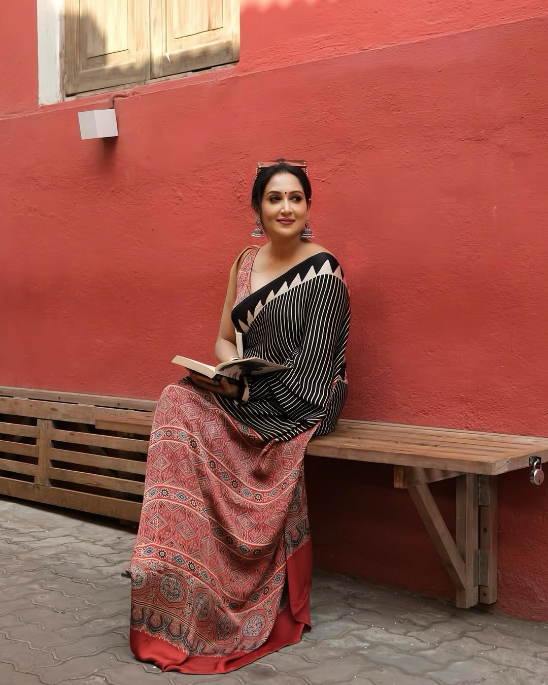 Ajrakh Primum Modal Silk Saree With Blouse
