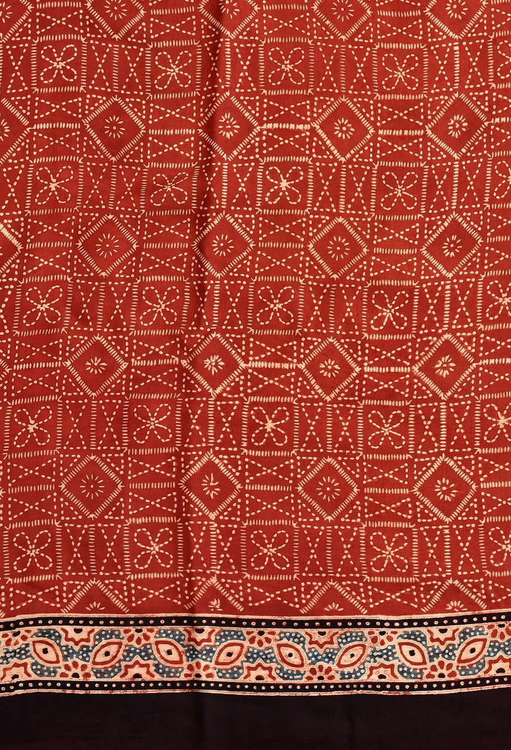 Ajrakh Modal Silk Saree