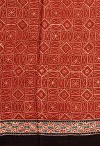 Ajrakh Modal Silk Saree