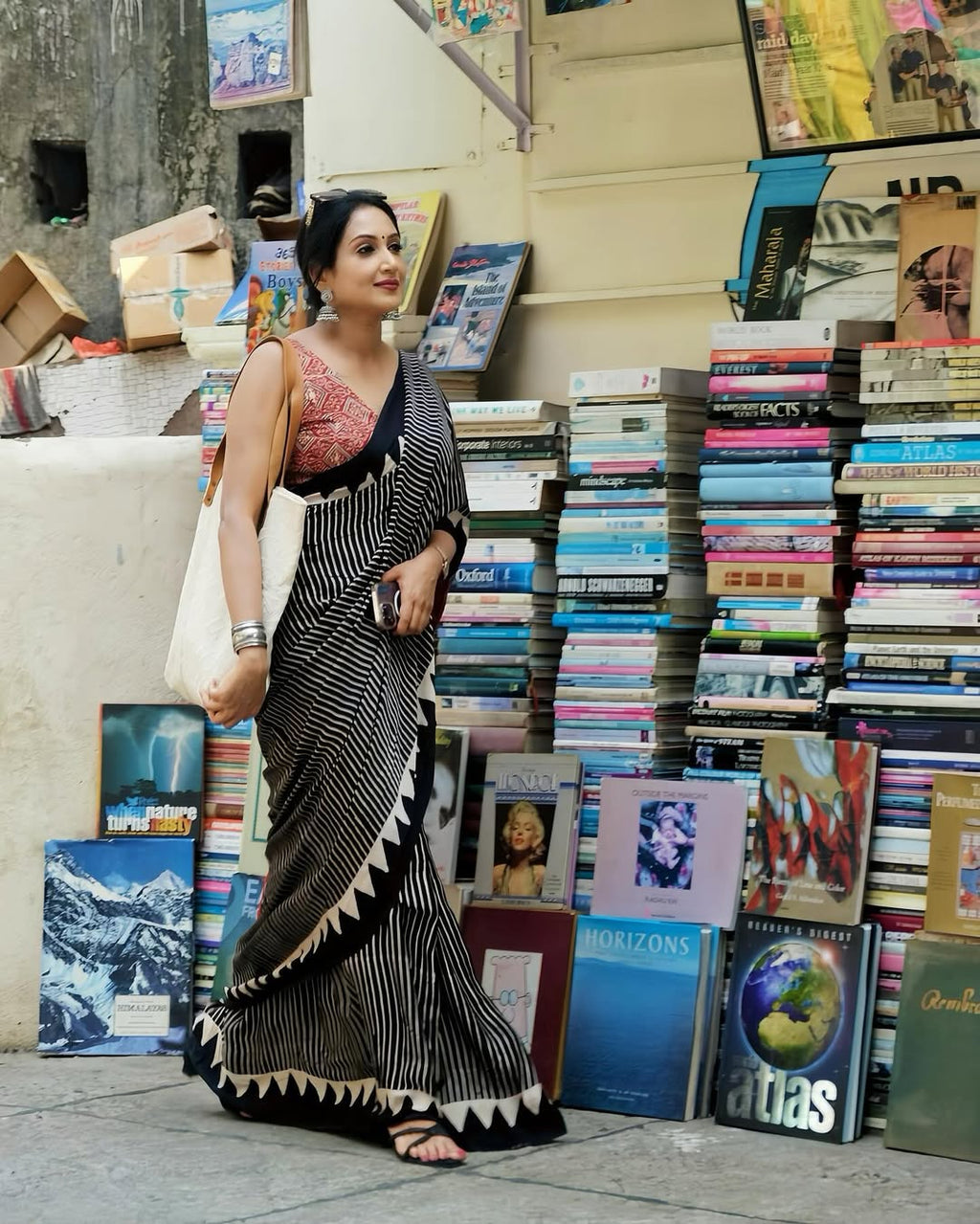 Ajrakh Primum Modal Silk Saree With Blouse