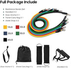 Resistance Bands Set with Handles, 5 Bands (10-35 lbs), Exercise Kit with Door Anchor, Ankle Straps, Carry Bag