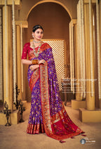Purple Soft Dola Silk Paithani Patola Saree SBS5