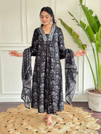 Beautiful Black Pure Cotton Fabric Kurtis Pant Set