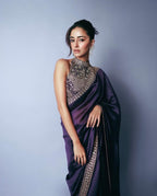Blue Beautiful Designer Saree on Jimmy Chu Fabric with Thread & Sequence work