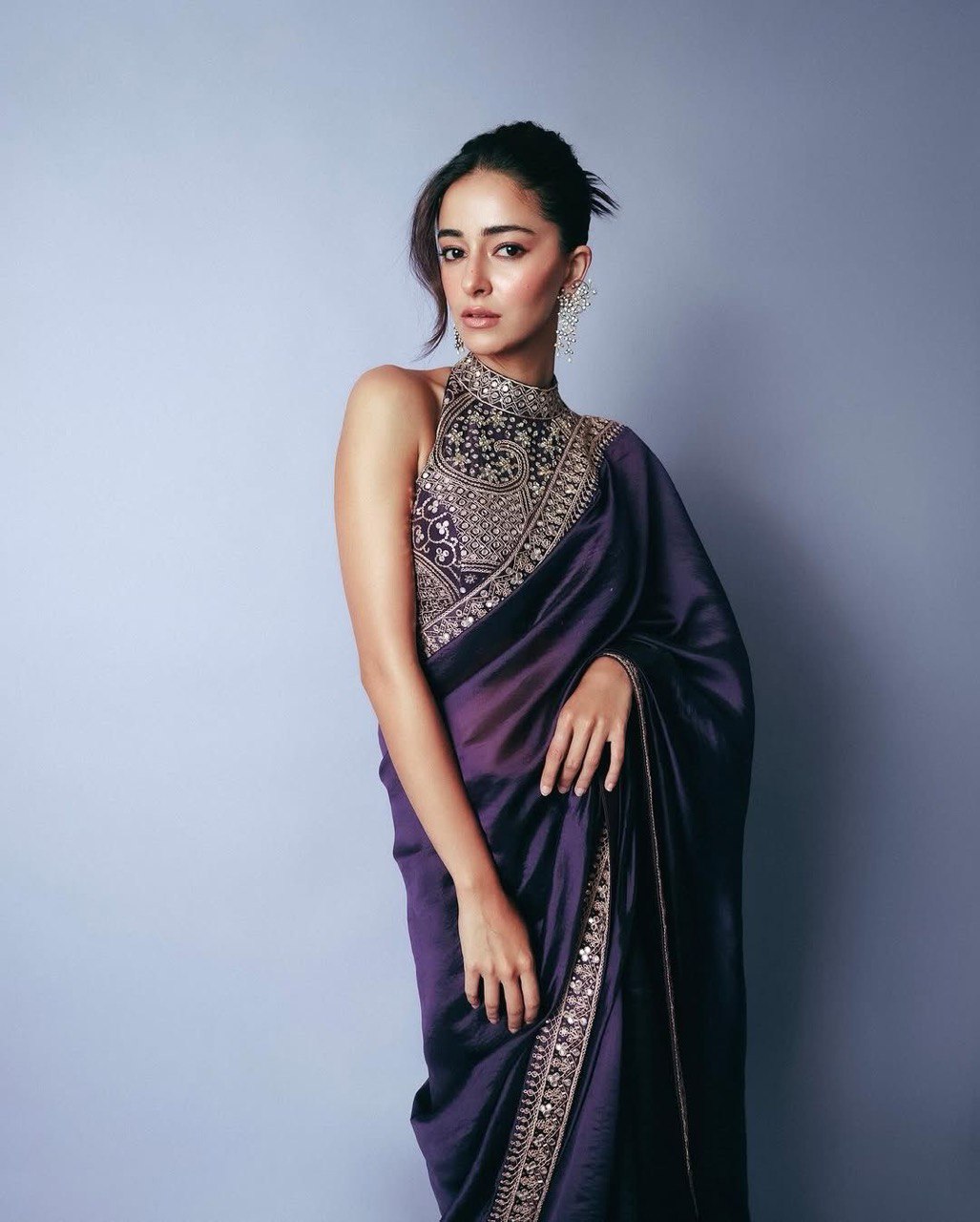 Blue Beautiful Designer Saree on Jimmy Chu Fabric with Thread & Sequence work