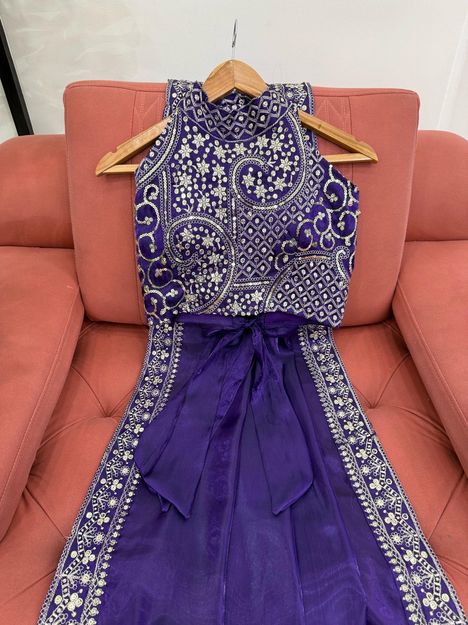 Blue Beautiful Designer Saree on Jimmy Chu Fabric with Thread & Sequence work