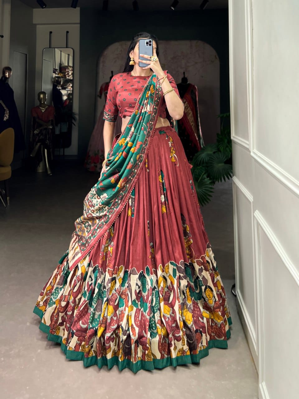 Tussar Silk Chaniya Choli | Fancy Digital with Real Mirror Work for Traditional Wear