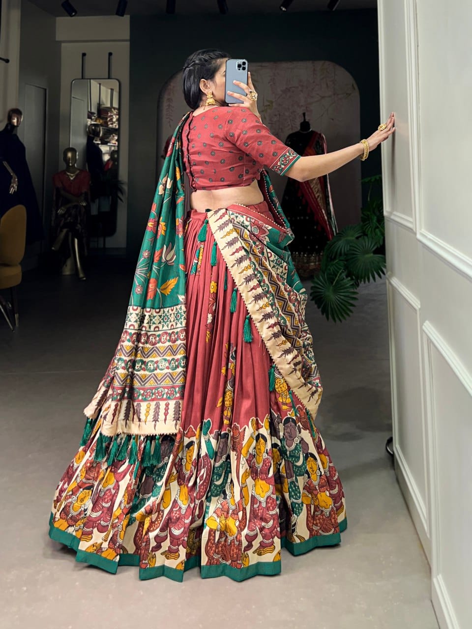 Tussar Silk Chaniya Choli | Fancy Digital with Real Mirror Work for Traditional Wear