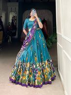Tussar Silk Chaniya Choli | Fancy Digital with Real Mirror Work for Traditional Wear
