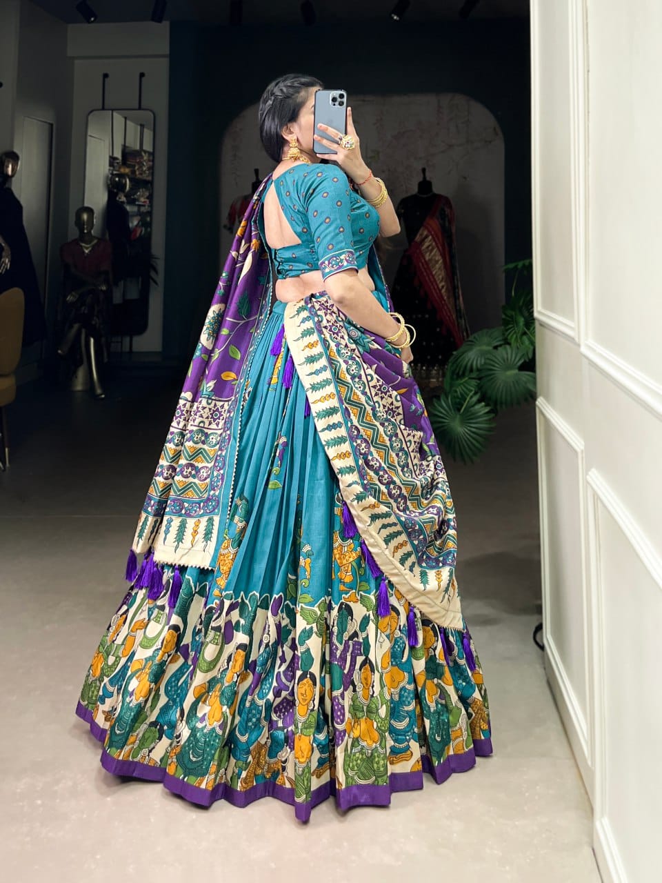 Tussar Silk Chaniya Choli | Fancy Digital with Real Mirror Work for Traditional Wear