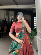 Tussar Silk Chaniya Choli | Fancy Digital with Real Mirror Work for Traditional Wear