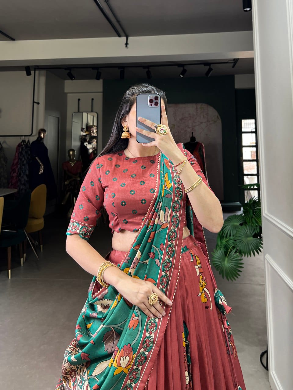Tussar Silk Chaniya Choli | Fancy Digital with Real Mirror Work for Traditional Wear