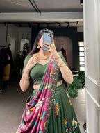 Tussar Silk Chaniya Choli | Fancy Digital with Real Mirror Work for Traditional Wear