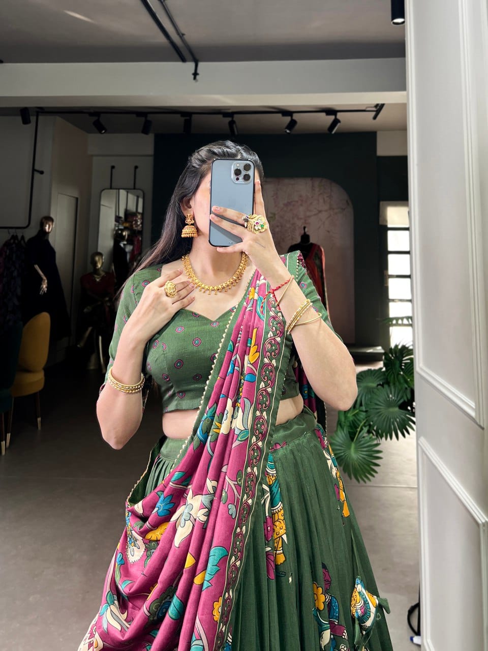 Tussar Silk Chaniya Choli | Fancy Digital with Real Mirror Work for Traditional Wear