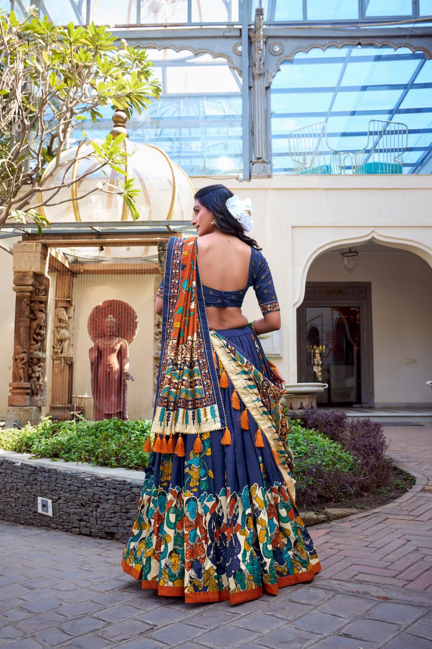 Tussar Silk Chaniya Choli | Fancy Digital with Real Mirror Work for Traditional Wear