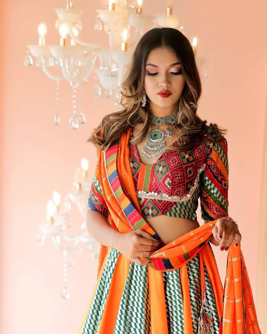 Soft Butter Silk Chaniya Choli | Fancy Digital with Real Mirror Work for Traditional Wear