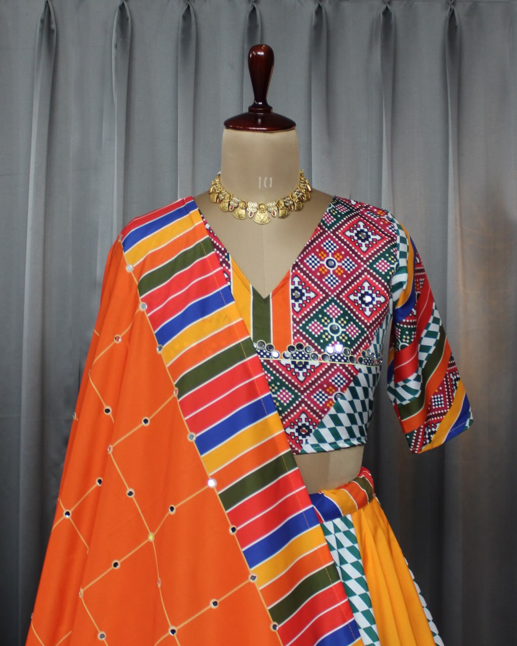 Soft Butter Silk Chaniya Choli | Fancy Digital with Real Mirror Work for Traditional Wear