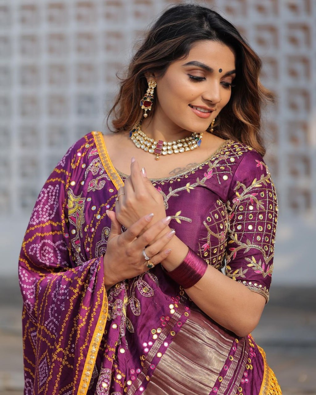 Pure Dolla Silk Chaniya Choli | Mill Print with Real Mirror Work for Traditional Wear