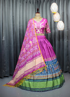 Pure Dolla Silk Chaniya Choli | Mill Print with Real Mirror Work for Traditional Wear