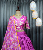 Pure Dolla Silk Chaniya Choli | Mill Print with Real Mirror Work for Traditional Wear