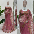 Beautiful Designer Saree on  Soft Net Fabric with Thread & Sequence Work