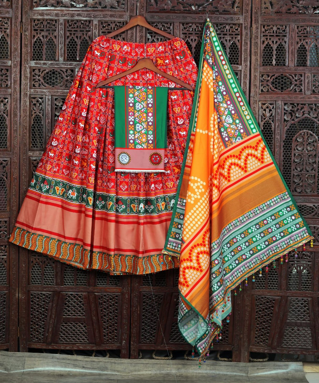 Soft Butter Silk Chaniya Choli | Fancy Digital with Real Mirror Work for Traditional Wear