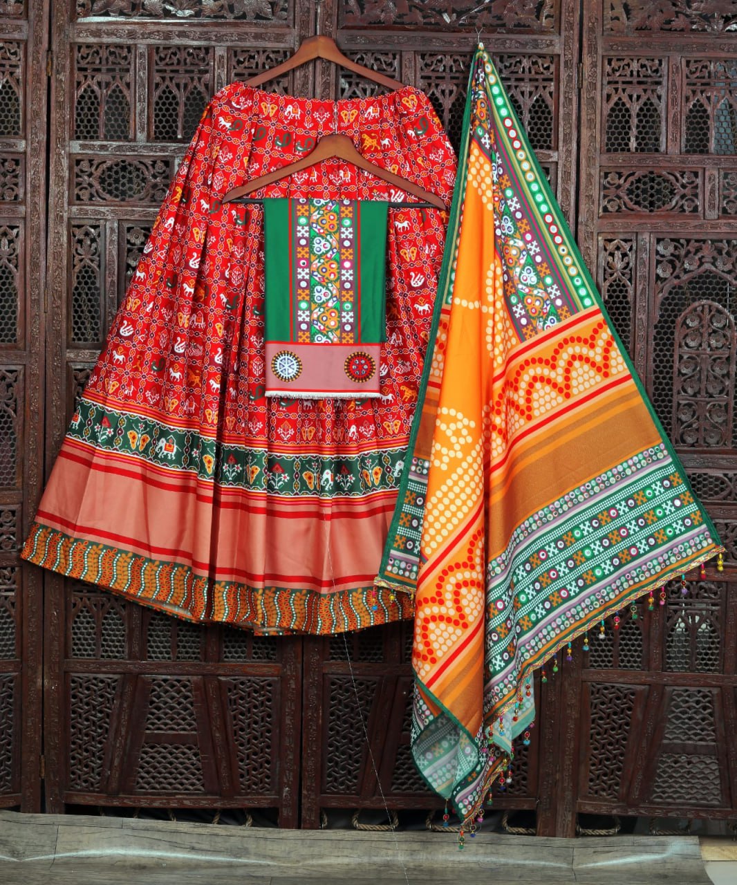 Soft Butter Silk Chaniya Choli | Fancy Digital with Real Mirror Work for Traditional Wear