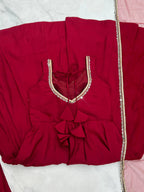 Maroon Color Chanderi Pure Roman Silk Anarkali Suit