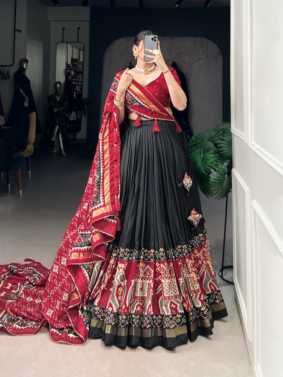 Tussar Silk Chaniya Choli | Fancy Digital with Real Mirror Work for Traditional Wear