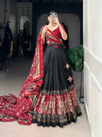 Tussar Silk Chaniya Choli | Fancy Digital with Real Mirror Work for Traditional Wear