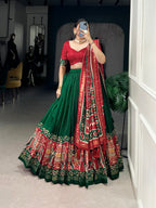 Tussar Silk Chaniya Choli | Fancy Digital with Real Mirror Work for Traditional Wear