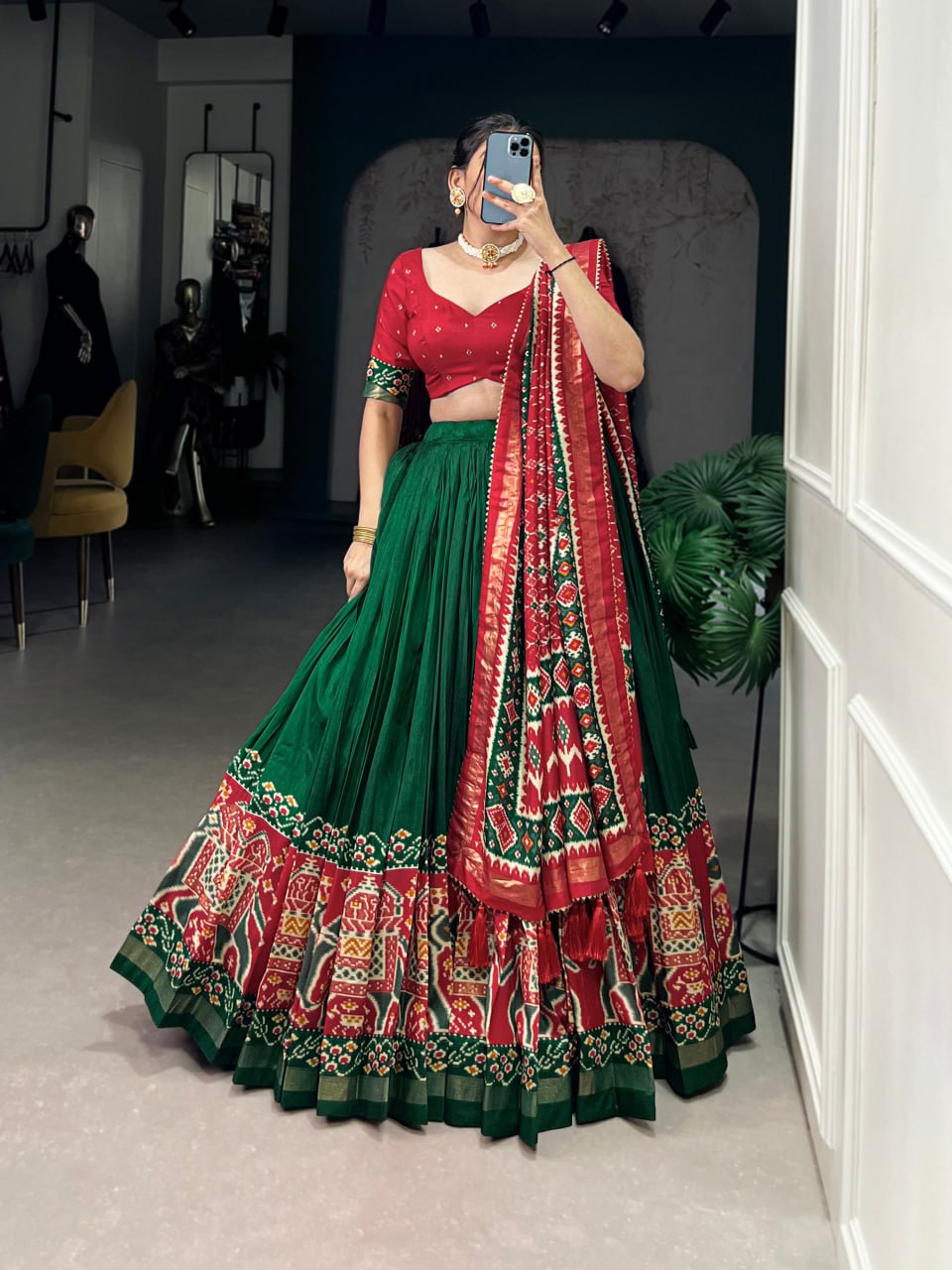 Tussar Silk Chaniya Choli | Fancy Digital with Real Mirror Work for Traditional Wear