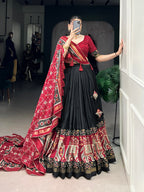 Tussar Silk Chaniya Choli | Fancy Digital with Real Mirror Work for Traditional Wear