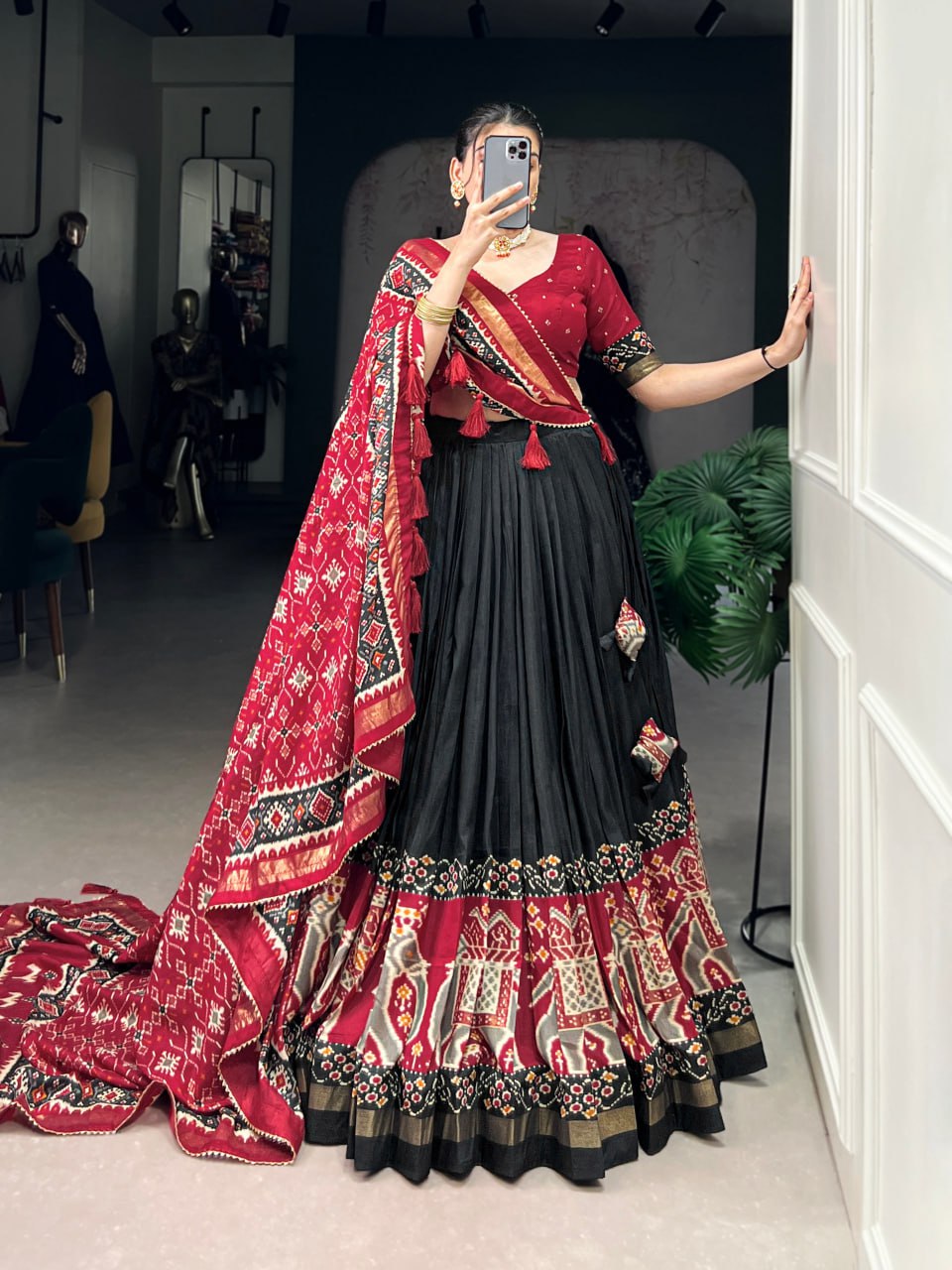 Tussar Silk Chaniya Choli | Fancy Digital with Real Mirror Work for Traditional Wear