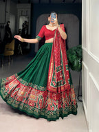 Tussar Silk Chaniya Choli | Fancy Digital with Real Mirror Work for Traditional Wear