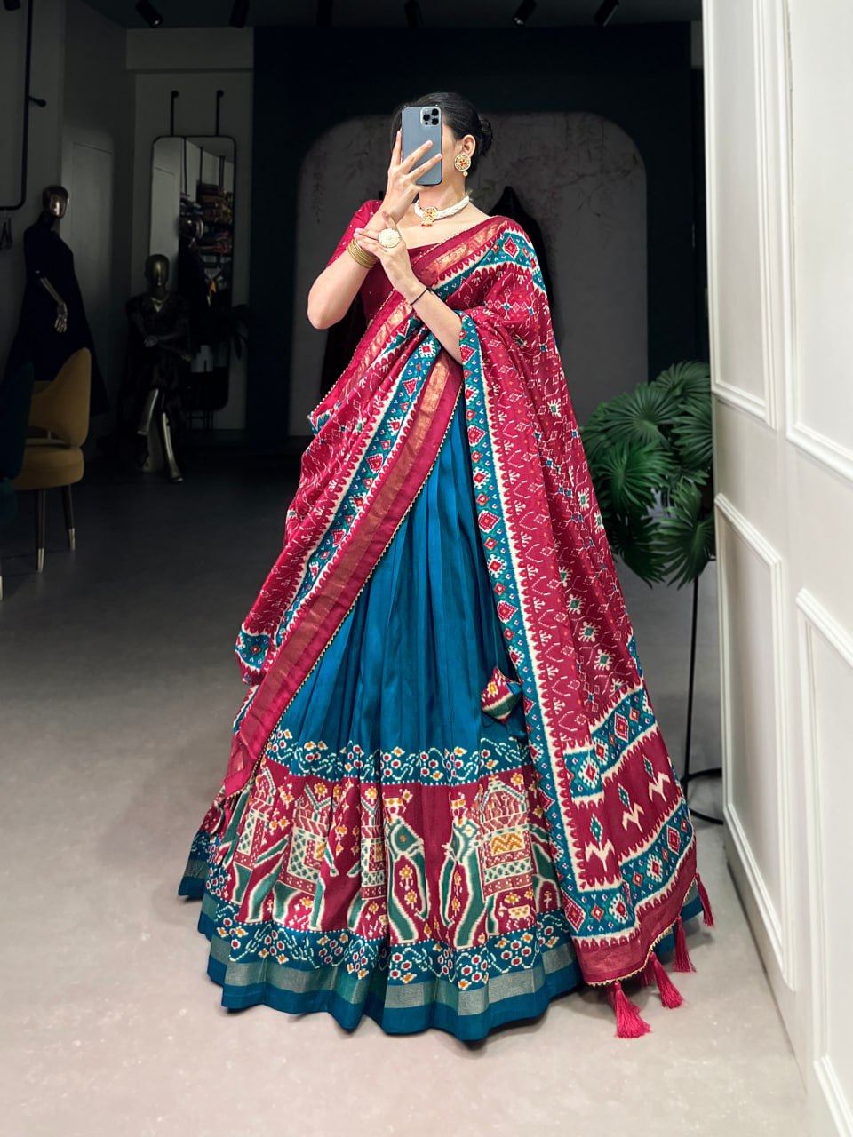 Tussar Silk Chaniya Choli | Fancy Digital with Real Mirror Work for Traditional Wear