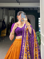 Tussar Silk Chaniya Choli | Fancy Digital with Real Mirror Work for Traditional Wear